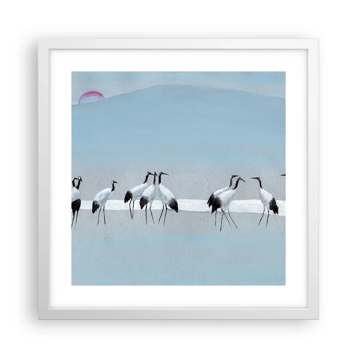 Affiche dans un cadre blanc - Poster - Après une chaude journée - 40x40 cm