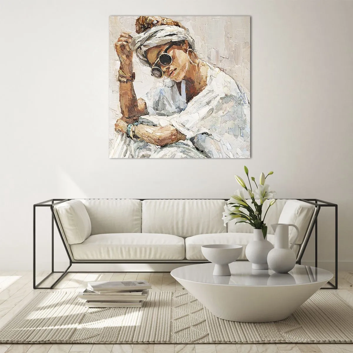 Impression sur verre - Image sur verre - Portrait en plein soleil - 60x60 cm