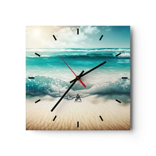 Horloge murale - Pendule murale - La paix de l'océan - 40x40 cm