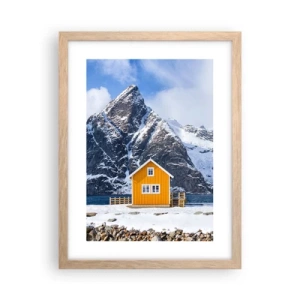 Affiche dans un chêne clair - Poster - Vacances scandinaves - 30x40 cm