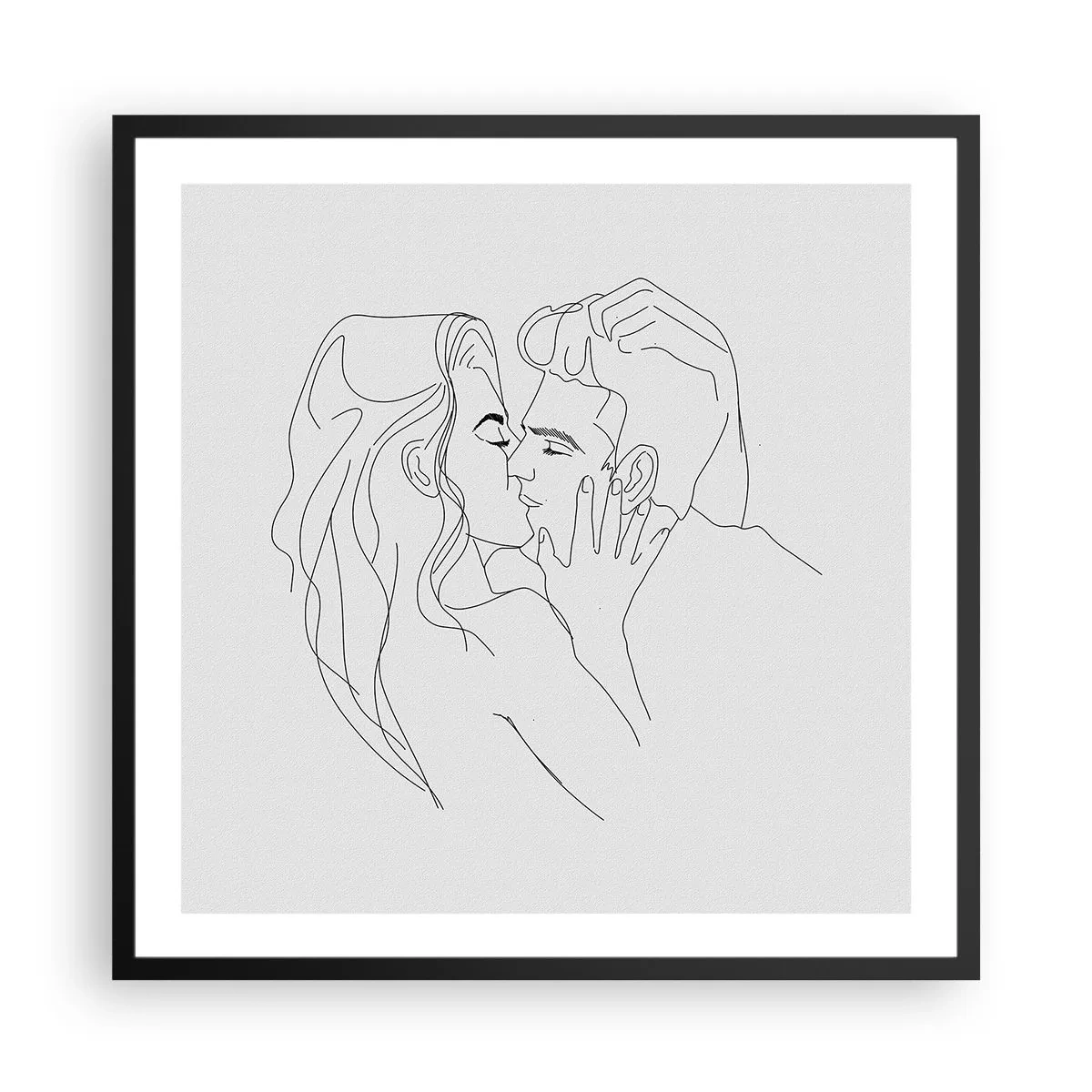 Affiche dans un cadre noir - Poster - La même ligne - 60x60 cm