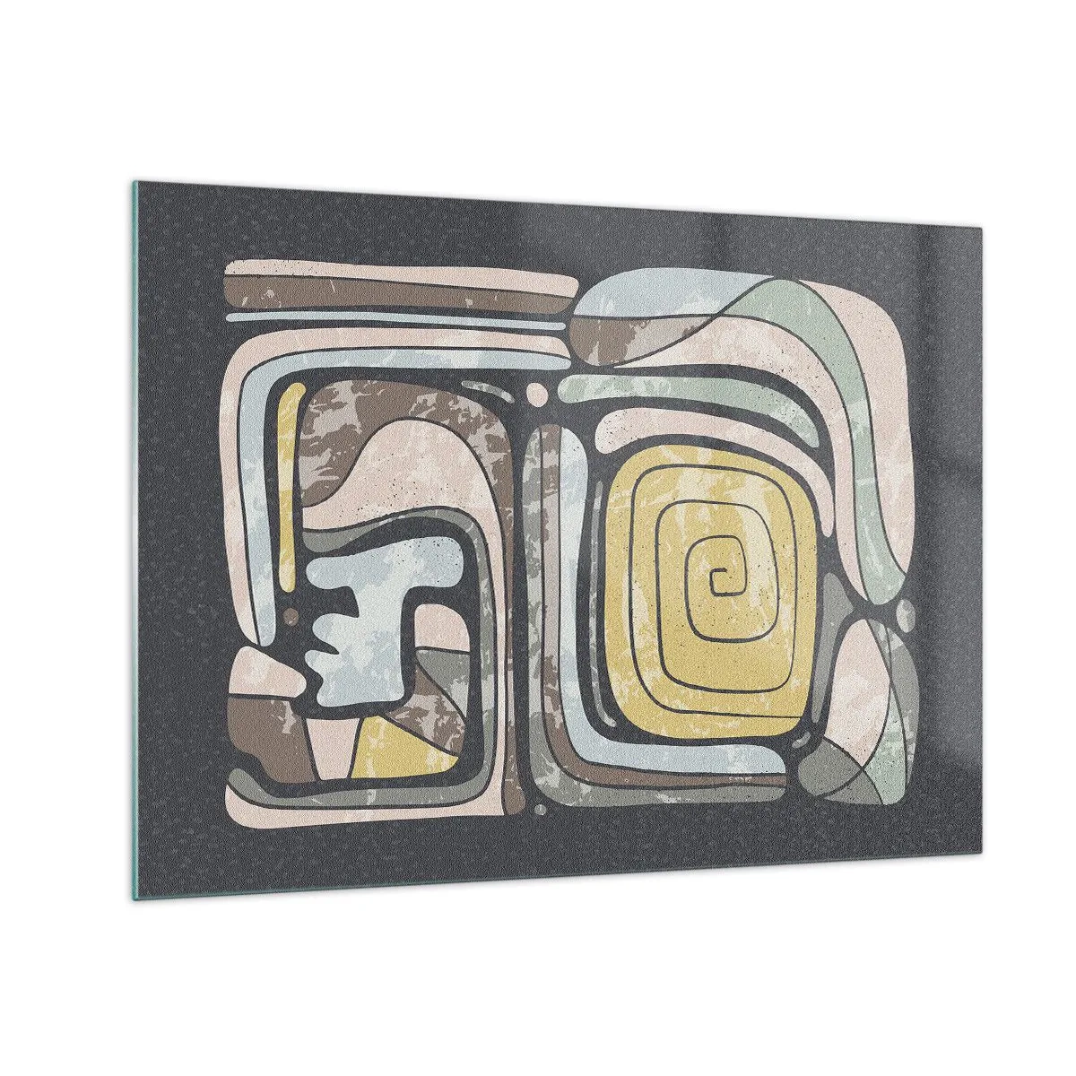 Impression sur verre - Image sur verre - L'abstraction dans l'esprit précolombien - 70x50 cm