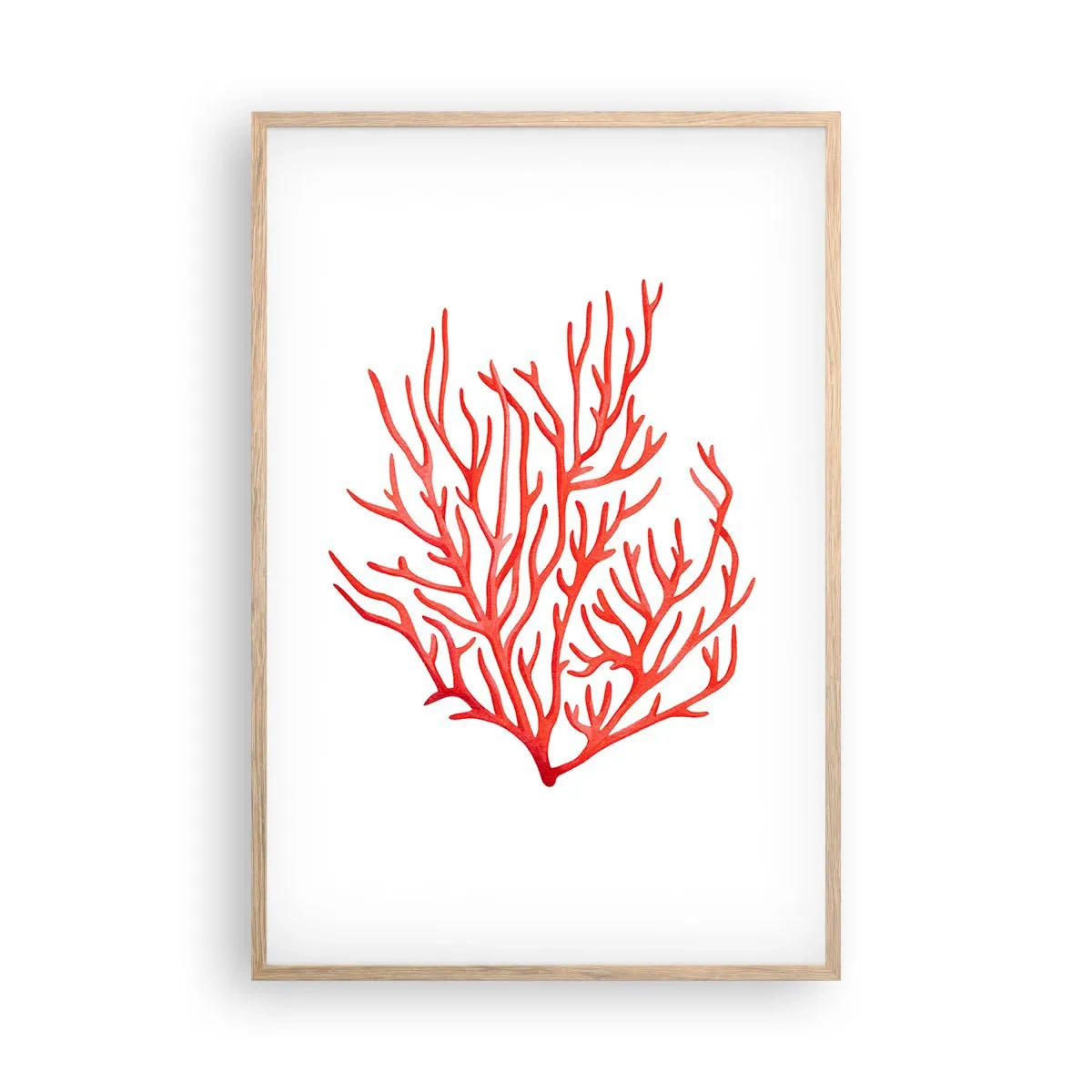 Affiche dans un chêne clair - Poster - Filigrane de corail - 61x91 cm