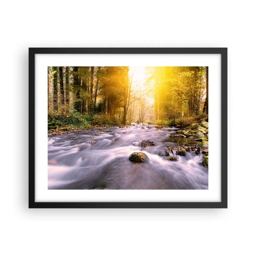 Affiche dans un cadre noir - Poster - Malachite dans un cadre argent et or - 50x40 cm