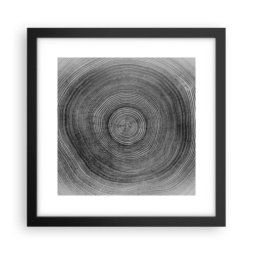 Affiche dans un cadre noir - Poster - Signe du temps - 30x30 cm