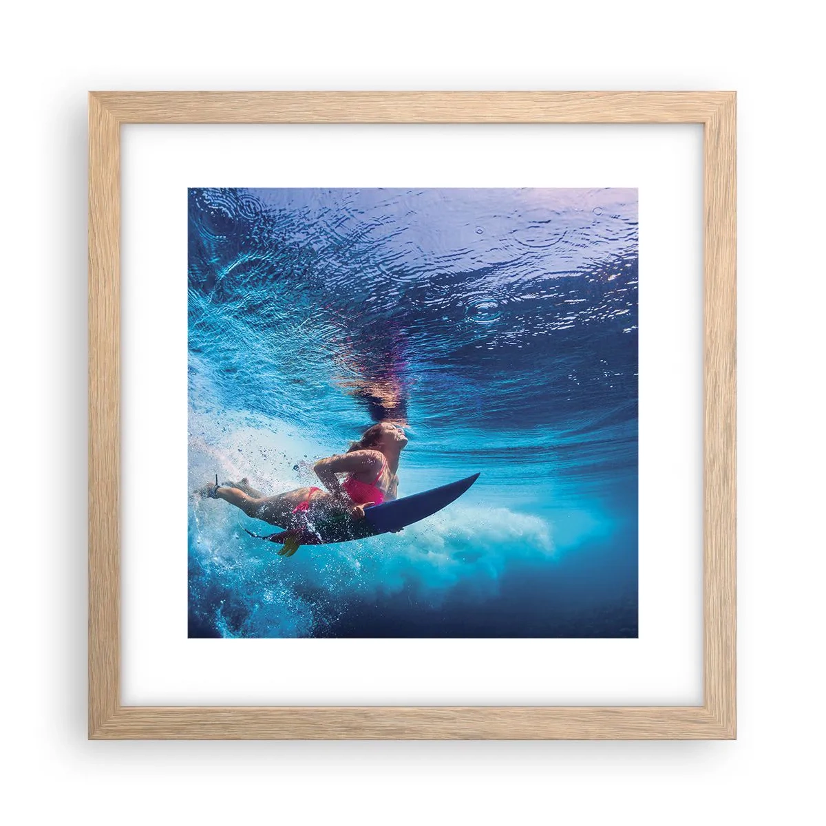 Affiche dans un chêne clair - Poster - Joie profonde - 30x30 cm