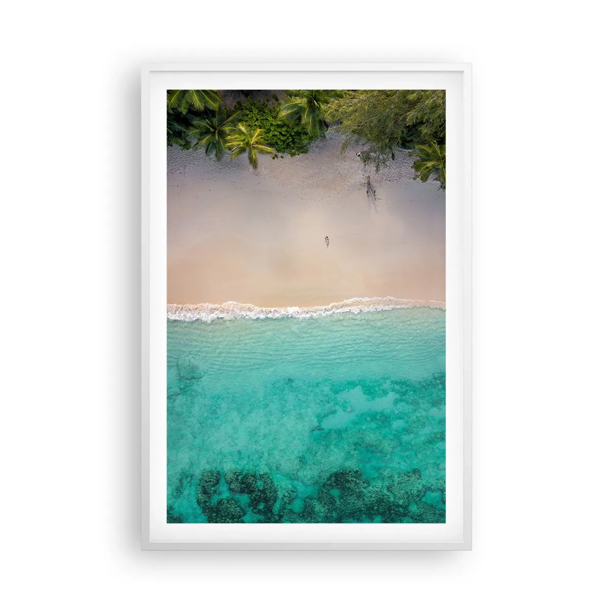 Affiche dans un cadre blanc - Poster - Plage paradisiaque - 61x91 cm