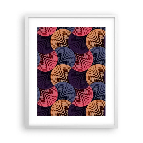Affiche dans un cadre blanc - Poster - Dans un rythme circulaire - 40x50 cm