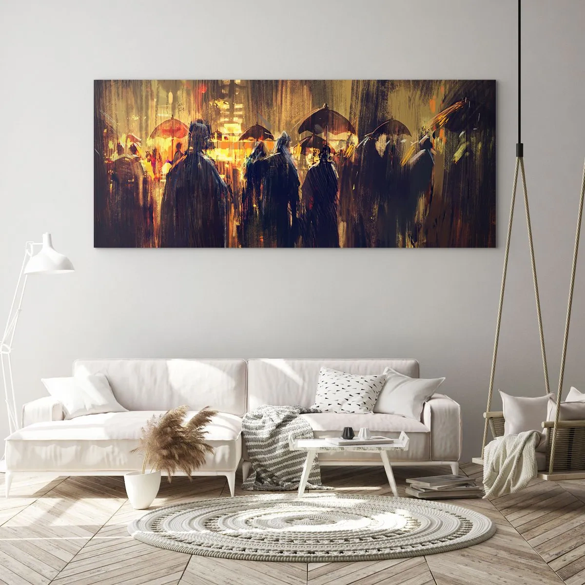 Impression sur verre - Image sur verre - Adeptes de la pluie - 100x40 cm
