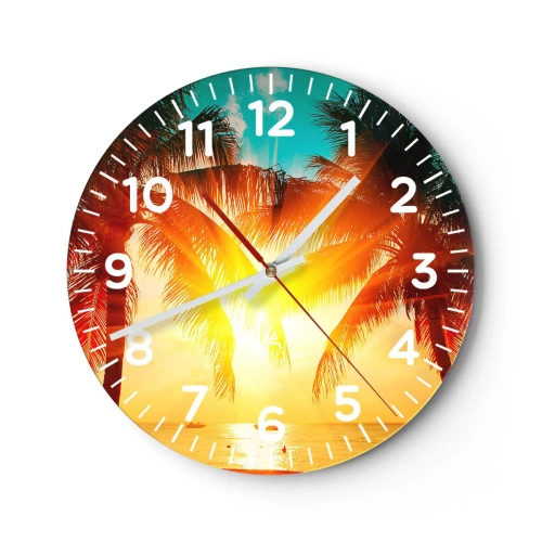 Horloge murale - Pendule murale - Couple exotique - 40x40 cm