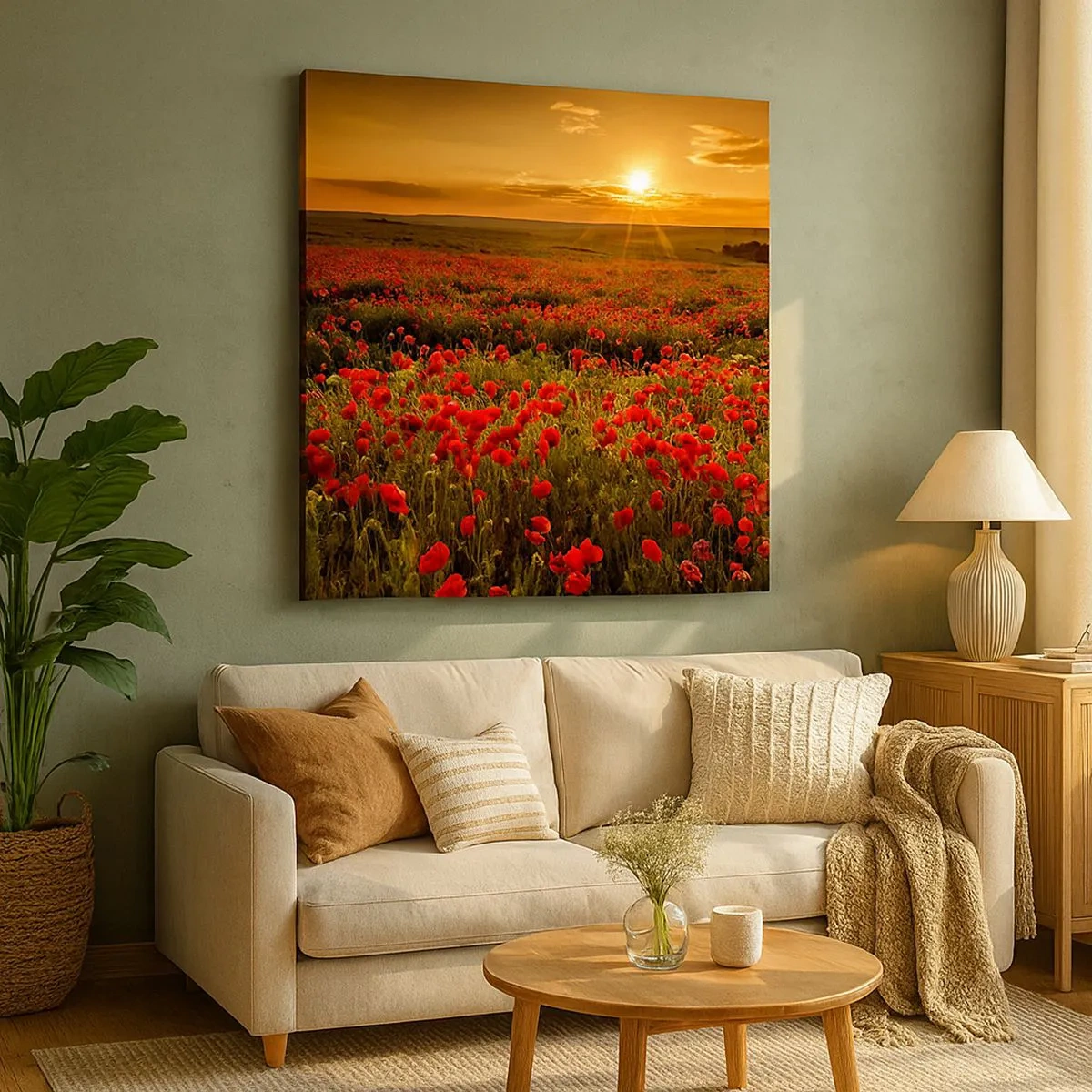 Impression sur toile - Image sur toile - Parmi les vagues des prairies bruissantes, parmi les fleurs du déluge - 30x30 cm