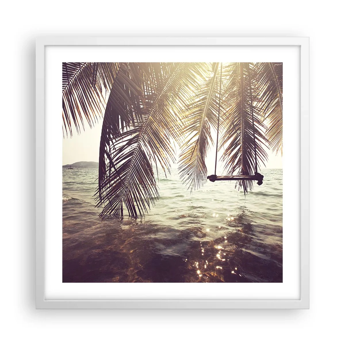 Affiche dans un cadre blanc - Poster - Vous pouvez vous balancer dans les nuages à volonté - 50x50 cm