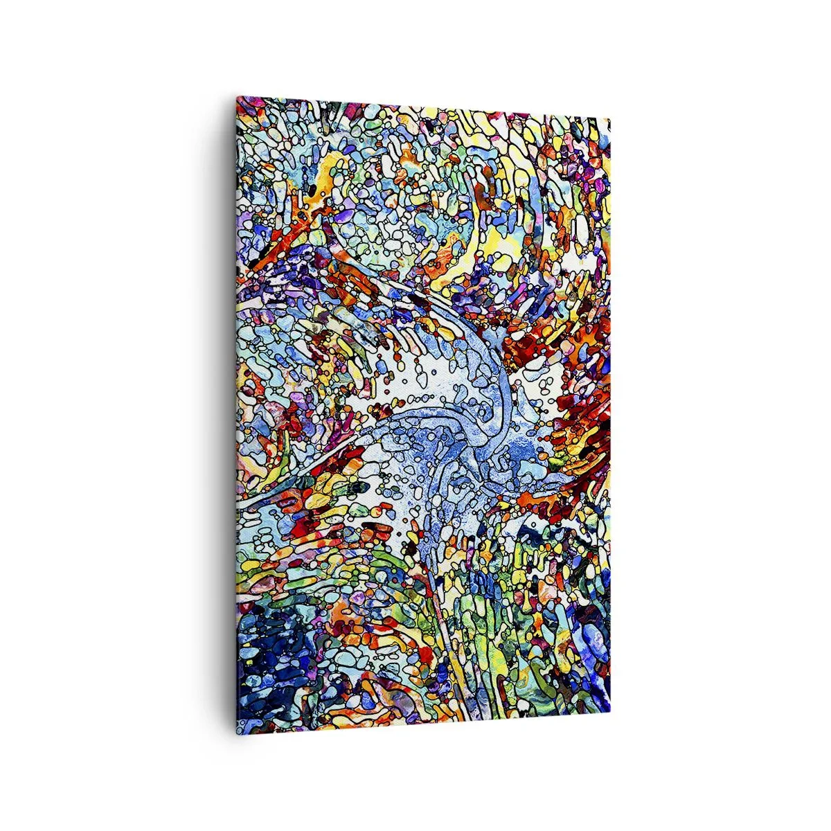 Impression sur toile - Image sur toile - Un motif abstrait coloré inspiré de la nature - 80x120cm - Goutte de vitrail - Décoration murale moderne pour le salon et la chambre ARTTOR