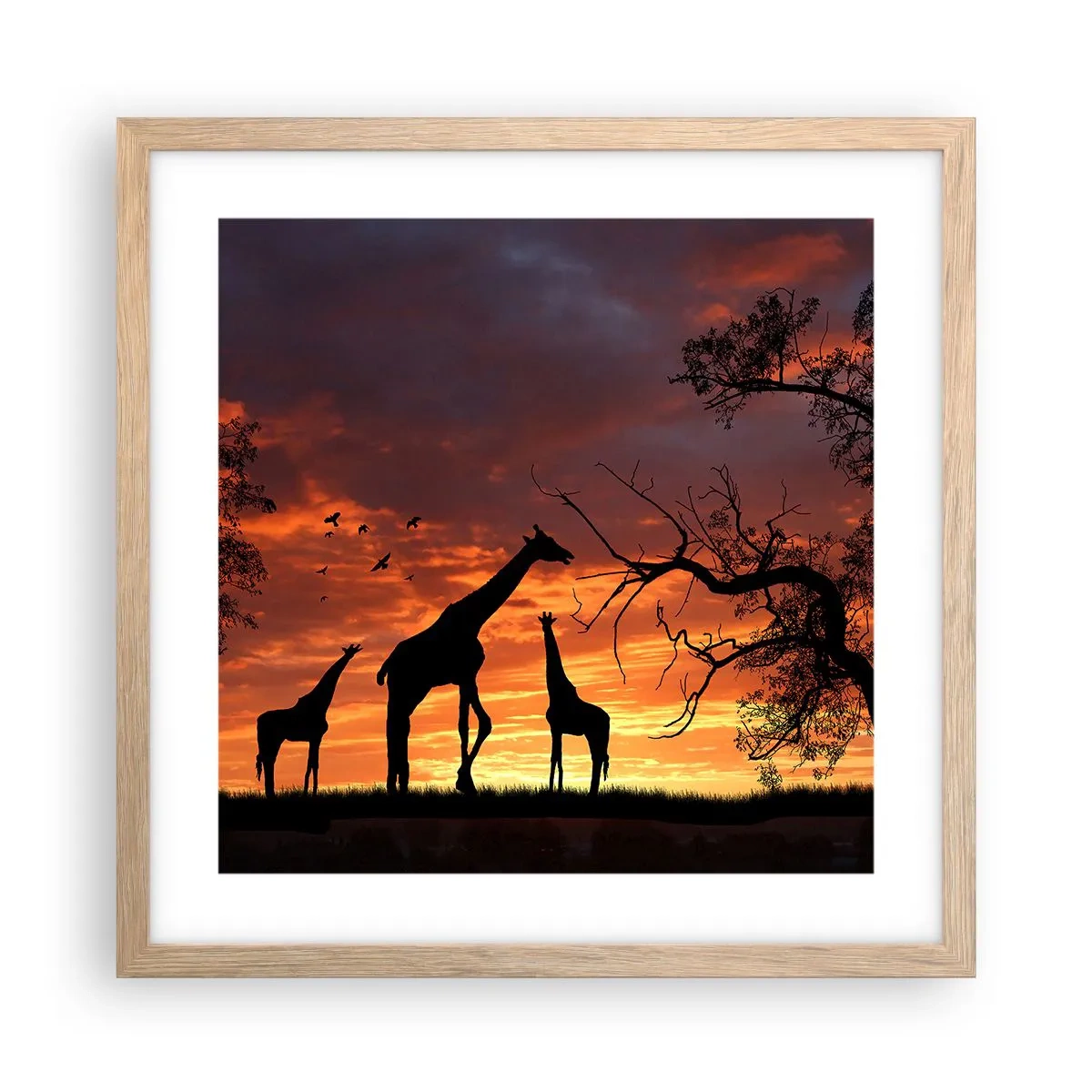 Affiche dans un chêne clair - Poster - Un petit dîner avec vos proches - 40x40 cm