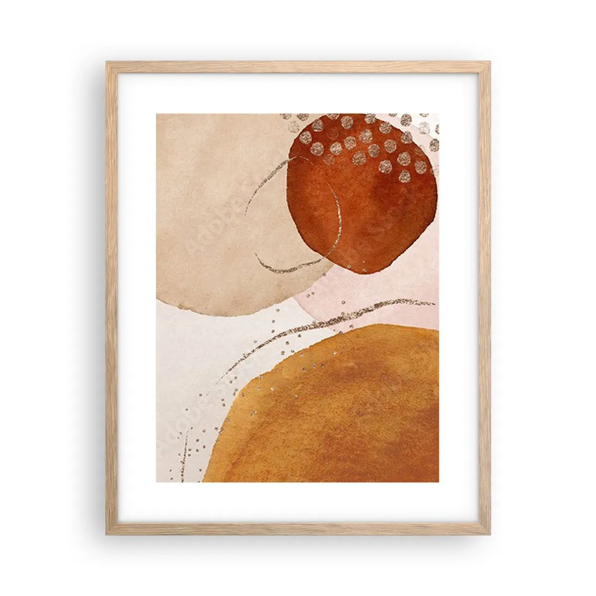 Affiche dans un chêne clair - Poster - Rondeur et mouvement - 40x50 cm