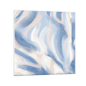 Impression sur verre - Image sur verre - Vagues bleues - 70x70 cm