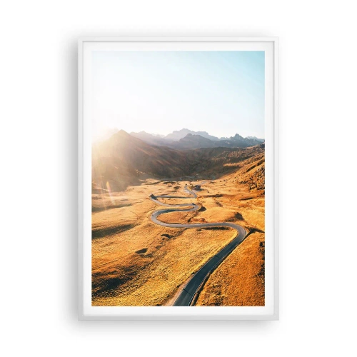 Affiche dans un cadre blanc - Poster - Dans une vallée dorée - 70x100 cm