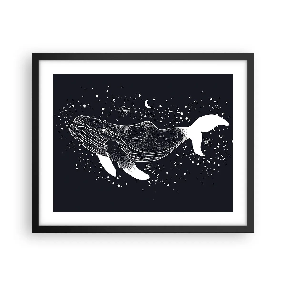 Affiche dans un cadre noir - Poster - Dans l'océan de l'univers - 50x40 cm