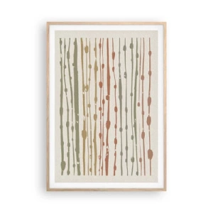 Affiche dans un chêne clair - Poster - Notation musicale des couleurs - 70x100 cm