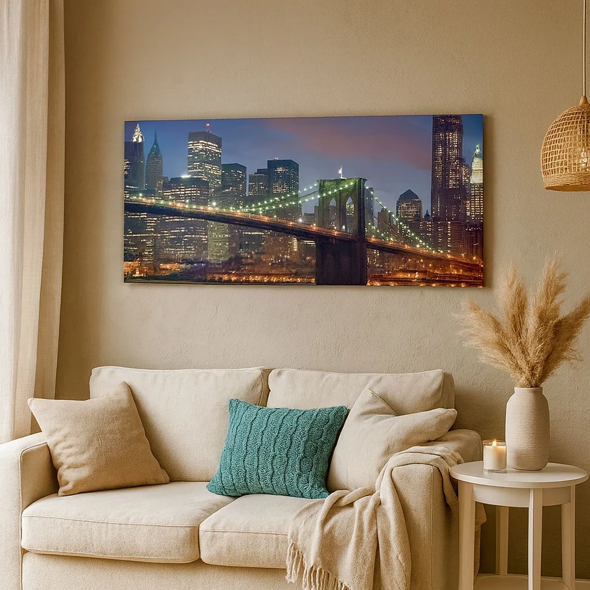 Impression sur toile - Image sur toile - Nuit rougeoyante - 100x40 cm