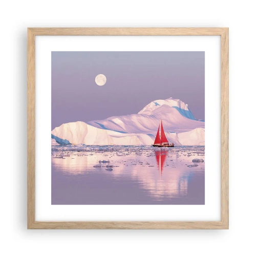 Affiche dans un chêne clair - Poster - La chaleur de la voile, le froid de la glace - 40x40 cm