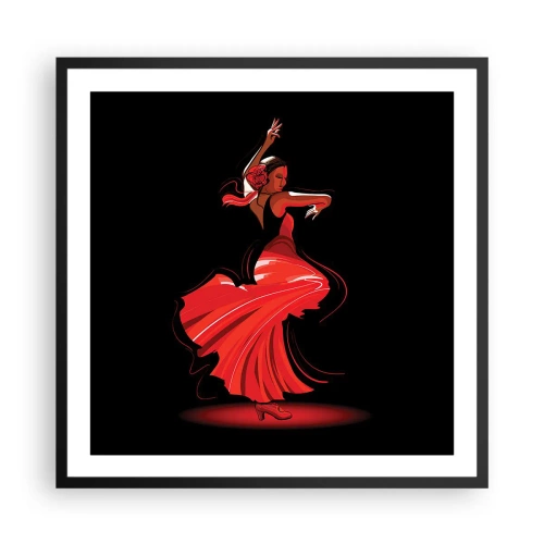 Affiche dans un cadre noir - Poster - L'esprit fougueux du flamenco - 60x60 cm