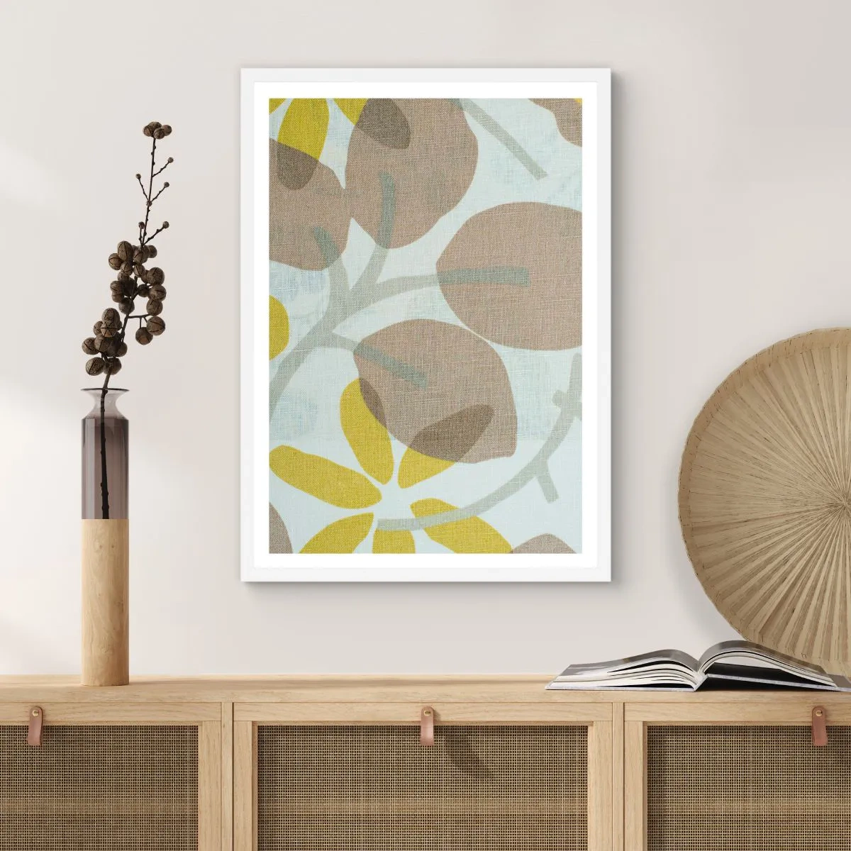 Affiche dans un cadre blanc - Poster - Composition en plein soleil - 30x40 cm