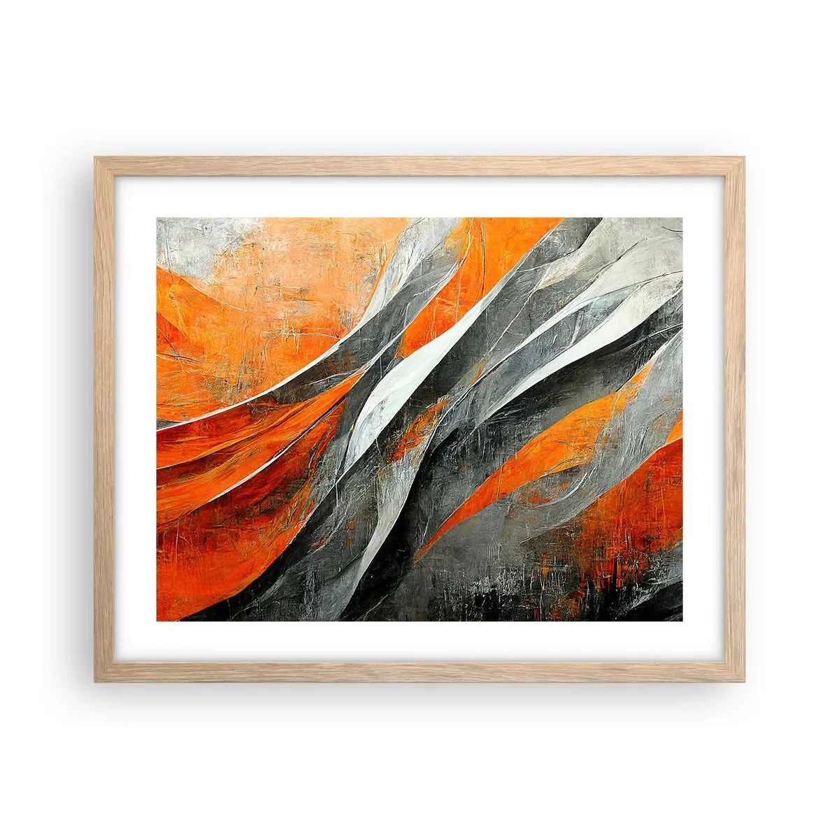 Affiche dans un chêne clair - Poster - Chaleur et froid - 50x40 cm