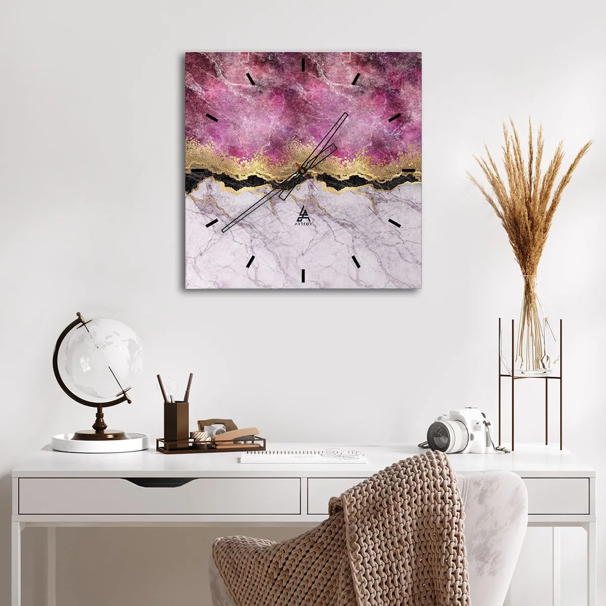 Horloge murale - Pendule murale - À la frontière - 40x40 cm