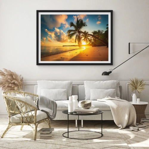 Affiche dans un cadre noir - Poster - Rêve caribéen - 50x40 cm
