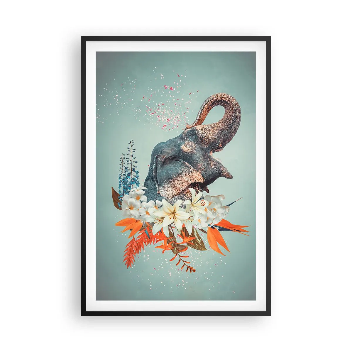 Affiche dans un cadre noir - Poster - Un rugissement de joie - 61x91 cm