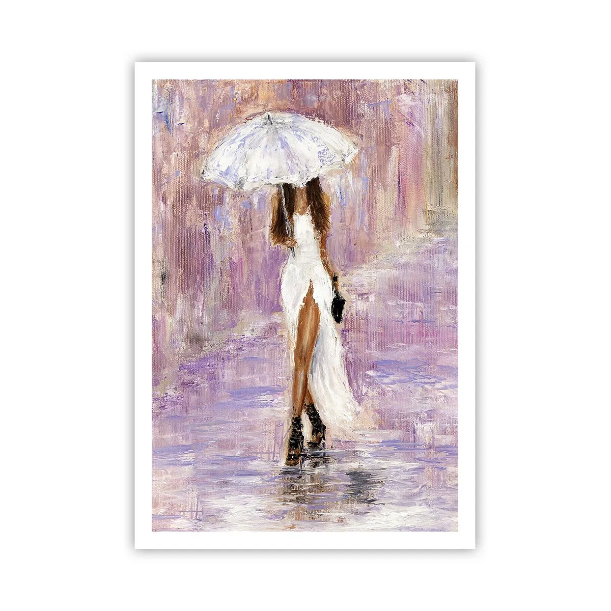 Affiche - Poster - Sous la pluie lilas - 70x100 cm