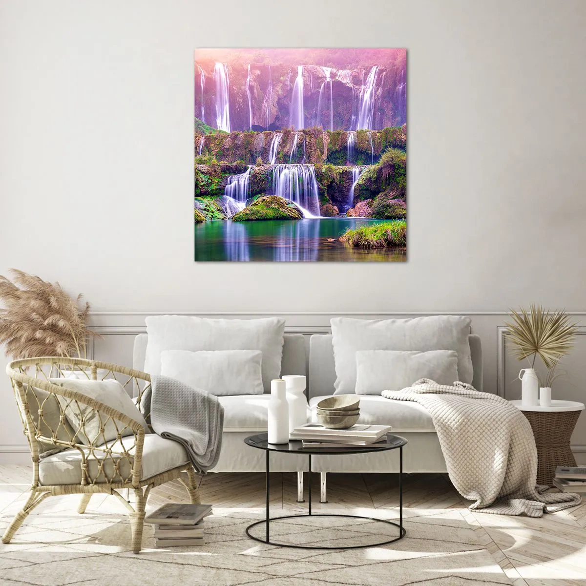 Impression sur verre - Image sur verre - Escalier vers le ciel - 50x50 cm