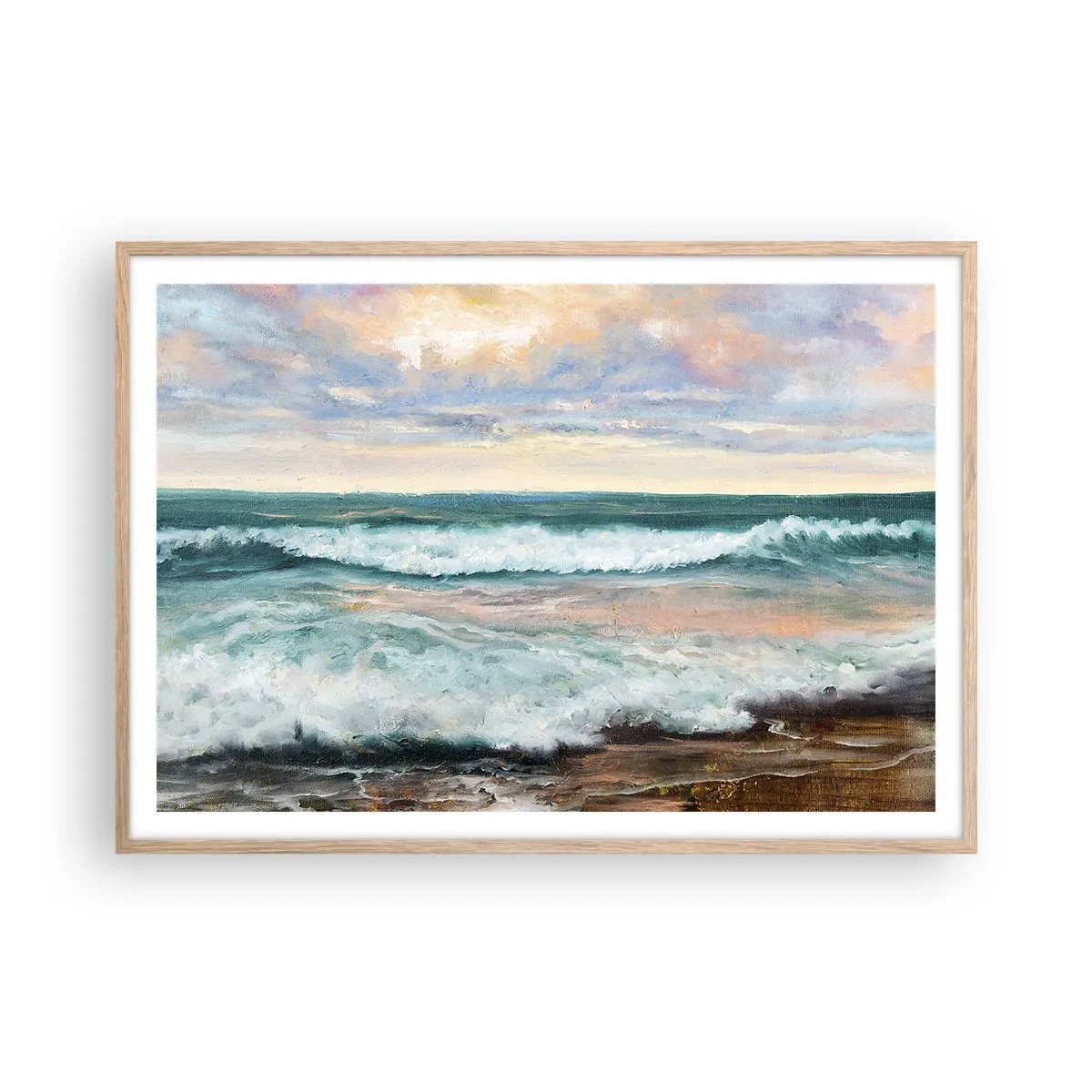 Affiche dans un chêne clair - Poster - Ici tu adouciras ton âme - 100x70 cm