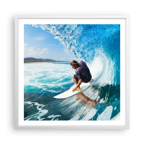 Affiche dans un cadre blanc - Poster - Danse avec les vagues - 60x60 cm