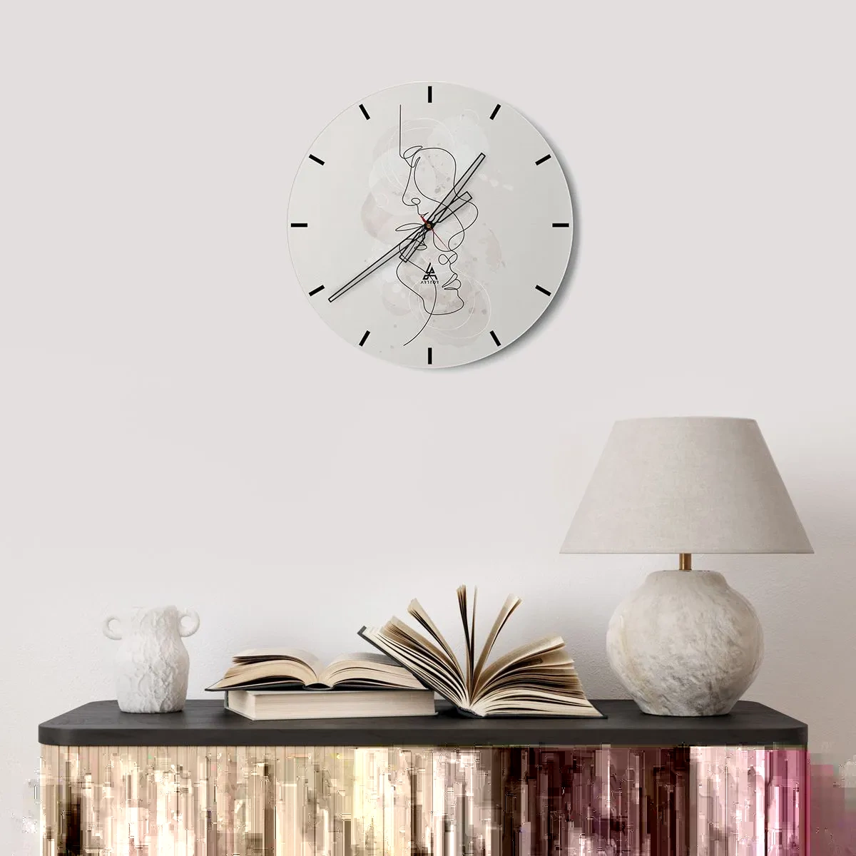 Horloge murale - Pendule murale - Emmêlé dans une étreinte - 30x30 cm