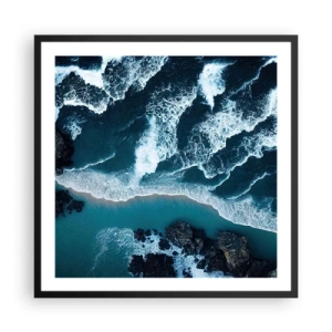 Affiche dans un cadre noir - Poster - Enveloppé par les vagues - 60x60 cm