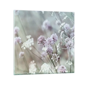Impression sur verre - Image sur verre - Herbes douces en filigrane - 70x70 cm
