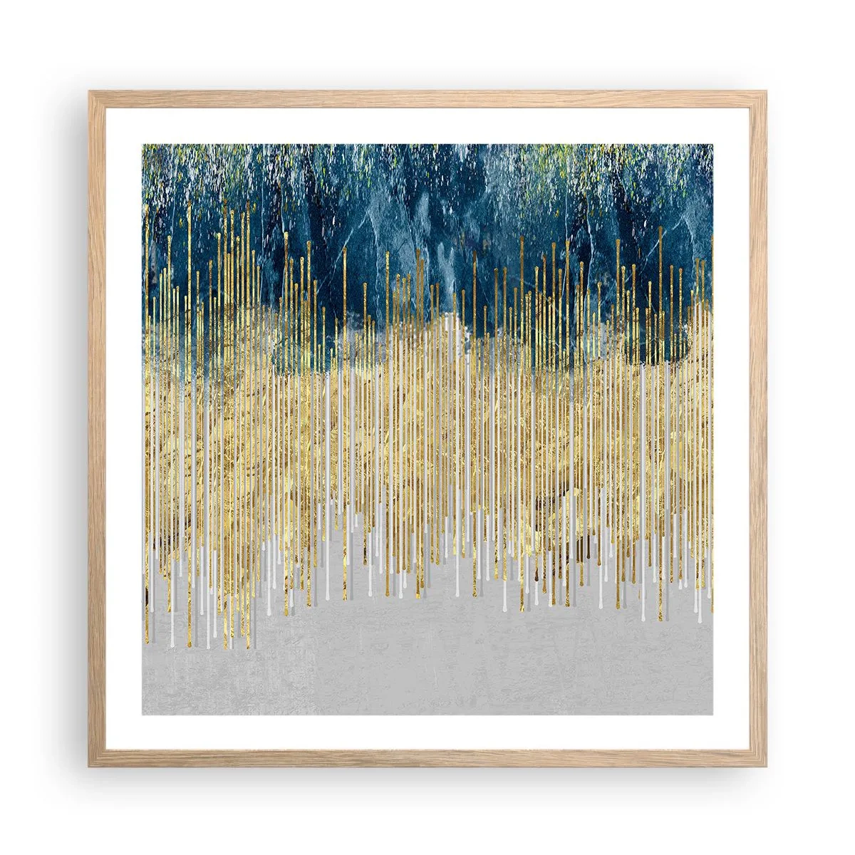 Affiche dans un chêne clair - Poster - Bordure dorée - 60x60 cm