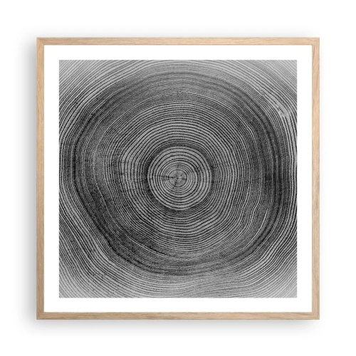 Affiche dans un chêne clair - Poster - Signe du temps - 60x60 cm