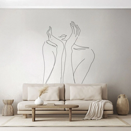 Papier peint sur mesure Standard Eco - De quoi rêvent les femmes - Femme, Graphique, Morceau