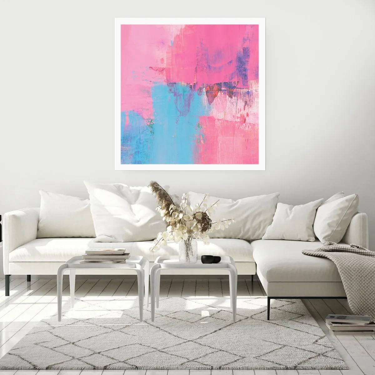 Affiche - Poster - Du rose, du bleu et une pincée de lumière - 30x30 cm