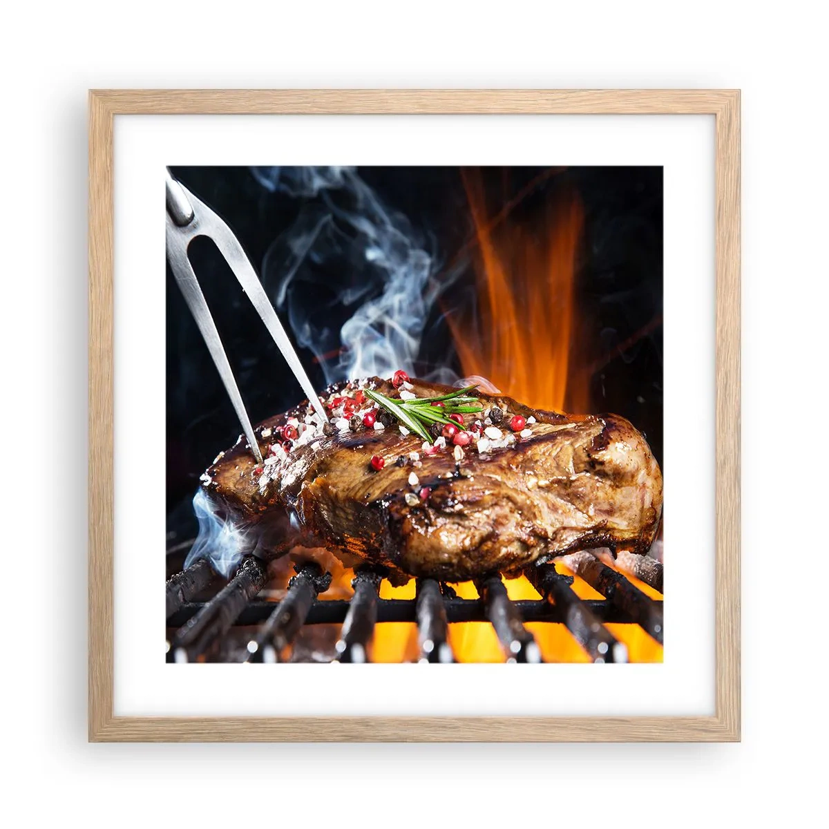 Affiche dans un chêne clair - Poster - Juteux et parfumé - 40x40 cm