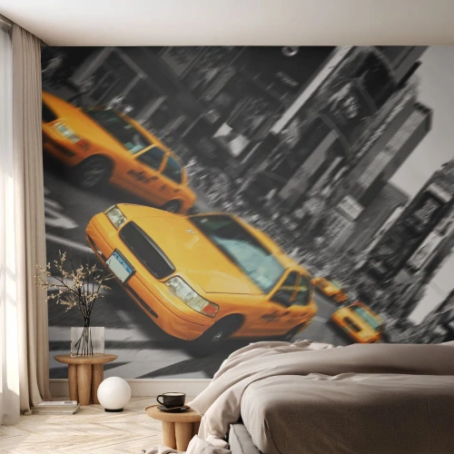 Papier Peint Photo Standard Eco - Gouttes de soleil New-Yorkaise - Ville, Ney York, Taxi - 500x350 cm