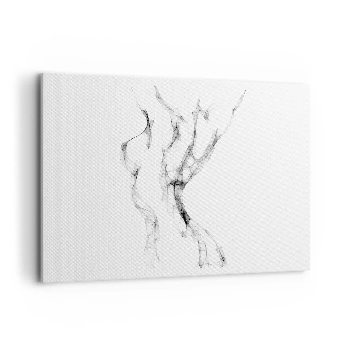 Impression sur toile - Image sur toile - Des lignes délicates et abstraites ressemblant à des traînées de fumée sur un fond clair - 100x70cm - Belle et forte - Décoration murale moderne pour le salon et la chambre ARTTOR