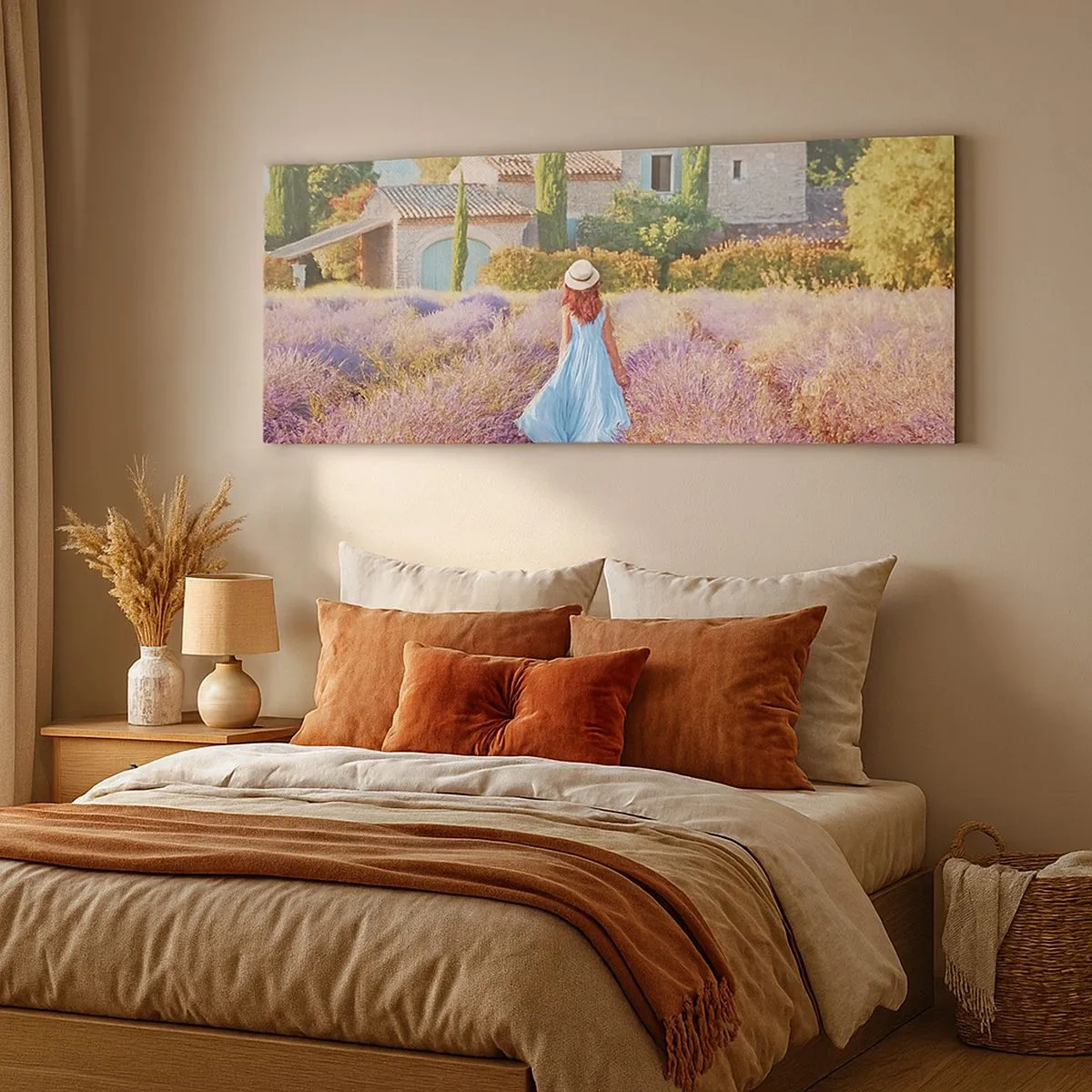 Impression sur toile - Image sur toile - Fille de la lavande - 100x40 cm