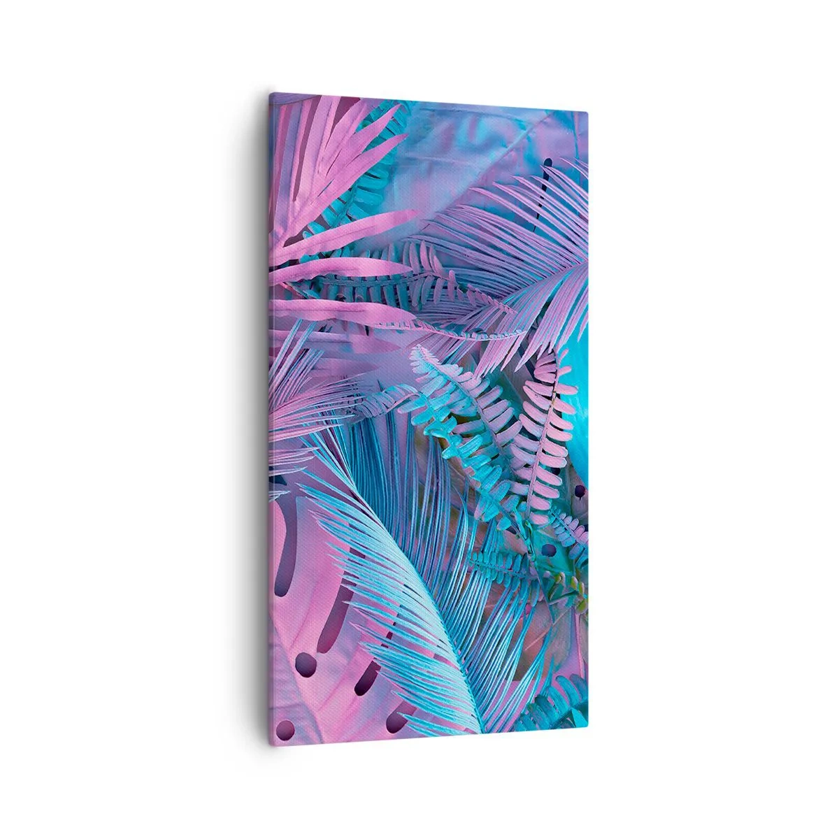 Impression sur toile - Image sur toile - Les tropiques en rose et bleu - 55x100 cm