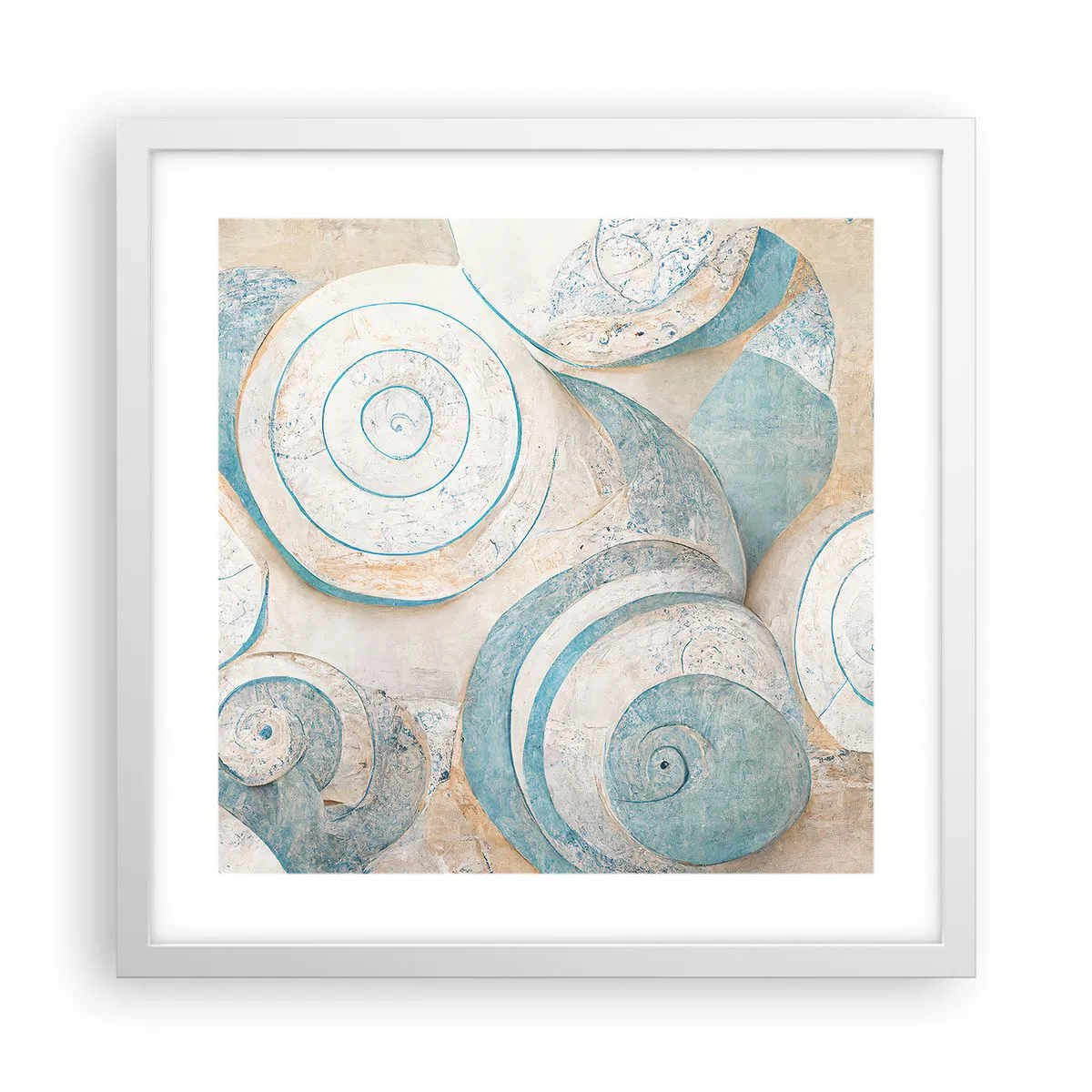 Affiche dans un cadre blanc - Poster - Que cache la coque ? - 40x40 cm