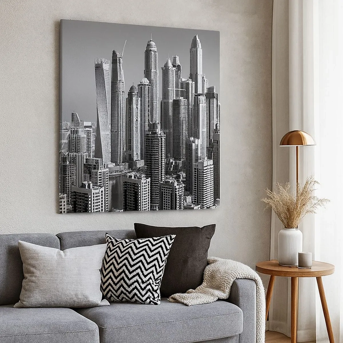 Impression sur toile - Image sur toile - Ville sur le désert - 30x30 cm