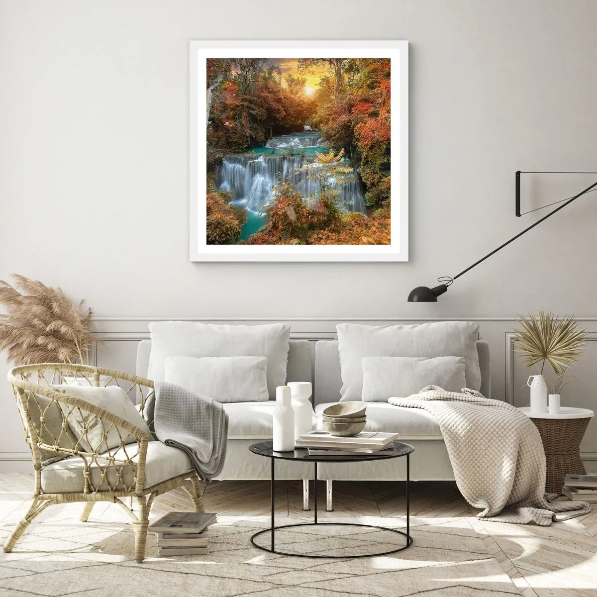 Affiche dans un cadre blanc - Poster - Trésor caché de la forêt - 60x60 cm